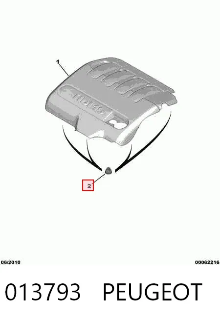 Coxim de tampa decorativa de motor 013793 Peugeot/Citroen