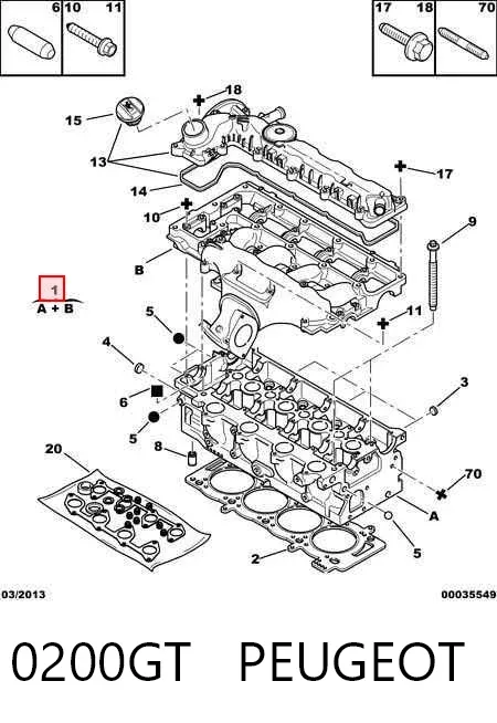 Cabeça de motor (CBC) 0200GT Peugeot/Citroen
