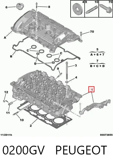 Cabeça de motor (CBC) 0200GV Peugeot/Citroen
