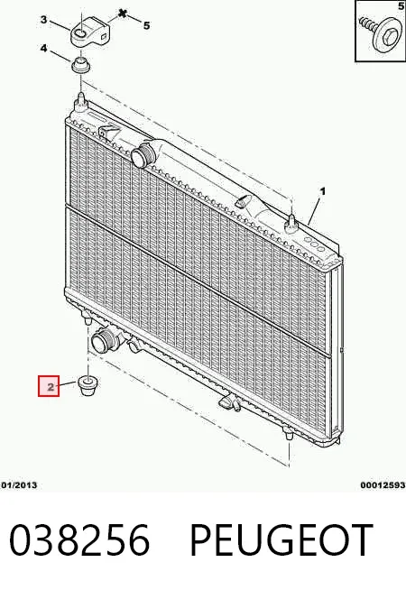 Coxim inferior do radiador 038256 Peugeot/Citroen