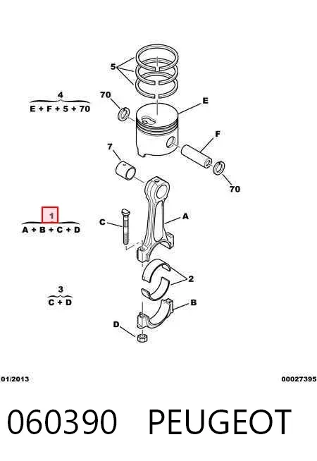 Biela de pistão de motor 060390 Peugeot/Citroen