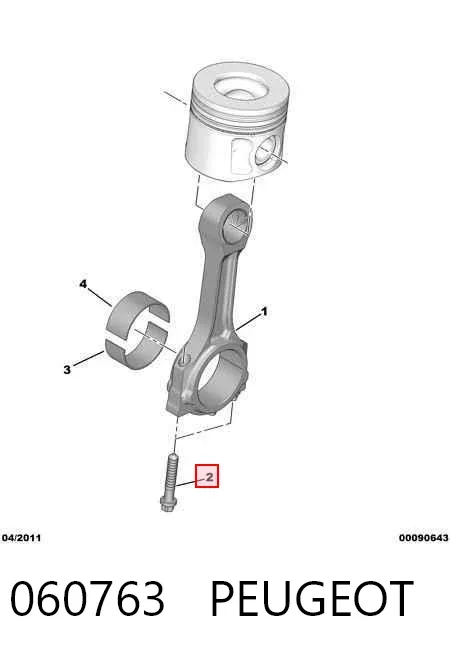 Parafuso de biela 060763 Peugeot/Citroen