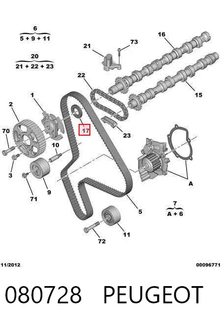 Vedação da árvore distribuidora de motor 080728 Peugeot/Citroen