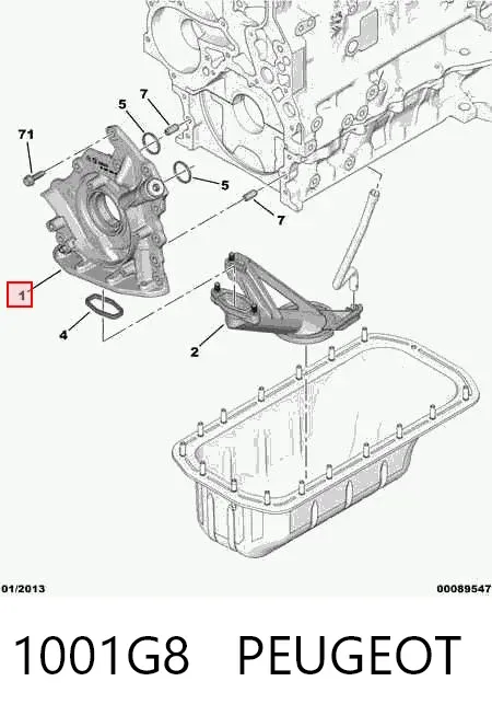 Bomba de óleo 1001G8 Peugeot/Citroen