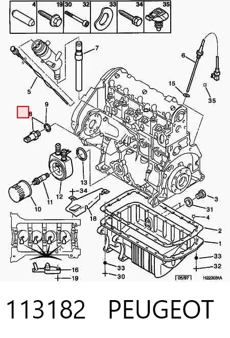 Sensor de pressão de óleo 113182 Peugeot/Citroen