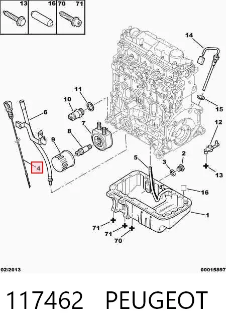 Sonda (indicador) do nível de óleo no motor 117462 Peugeot/Citroen