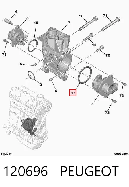 Vedante de bomba de água 120696 Peugeot/Citroen