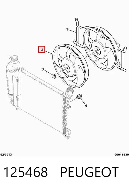 Ventilador (roda de aletas) do radiador de esfriamento 125468 Peugeot/Citroen