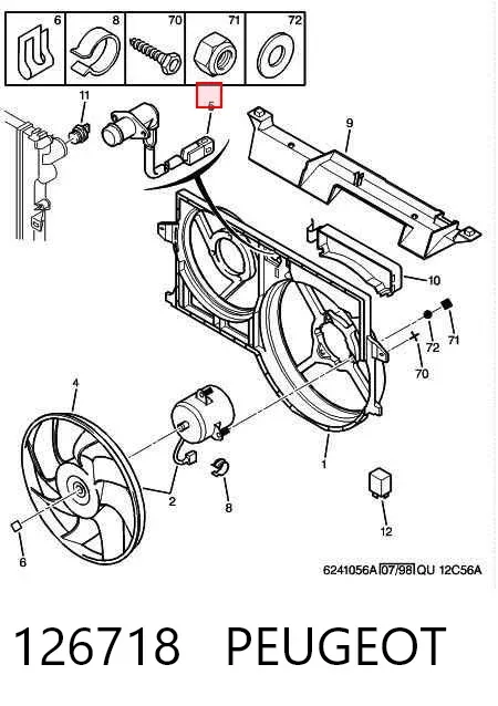 Resistor de motorzinho de ventilador de aparelho de ar condicionado 126718 Peugeot/Citroen