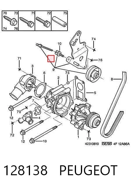 Rolo de reguladora de tensão da correia de transmissão 128138 Peugeot/Citroen
