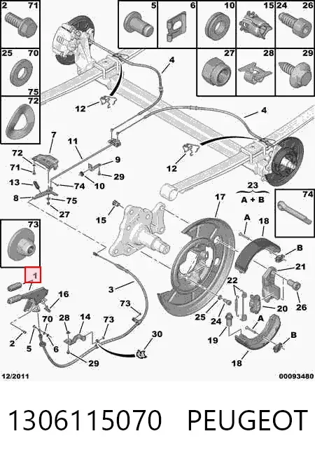 Avalanca do freio de estacionamento 4701C2 Fiat/Alfa/Lancia