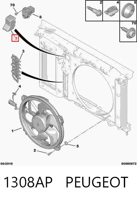 Regulador de revoluções de ventilador de esfriamento (unidade de controlo) 1308AP Peugeot/Citroen