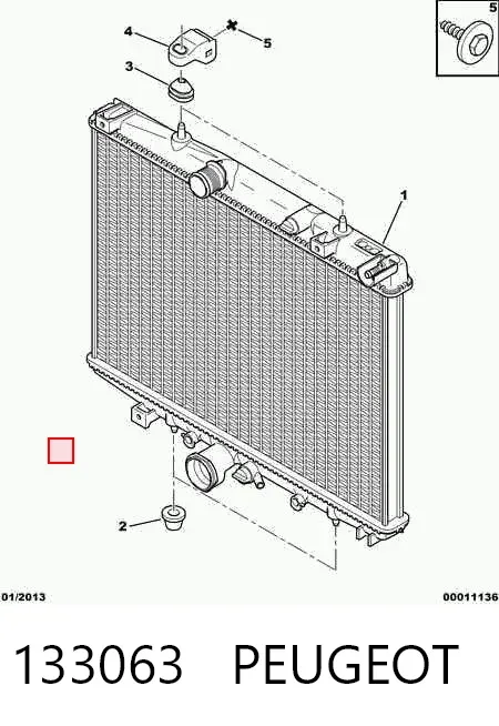 Radiador de esfriamento de motor 133063 Peugeot/Citroen
