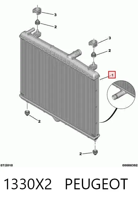Radiador de esfriamento de motor 1330X2 Peugeot/Citroen