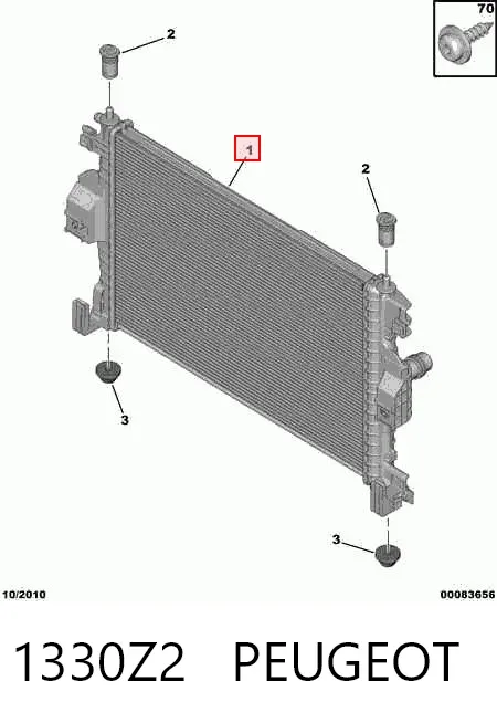 Radiador de esfriamento de motor 1330Z2 Peugeot/Citroen