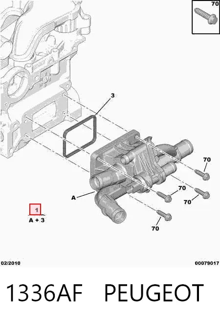 Caixa do termostato 1336AF Peugeot/Citroen