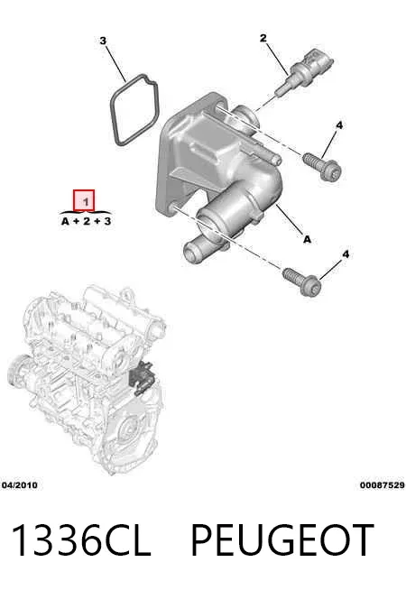 Caixa do termostato 1336CL Peugeot/Citroen