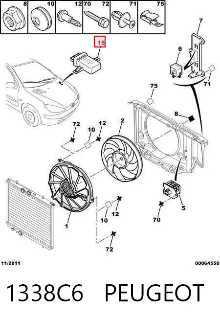 Regulador de revoluções de ventilador de esfriamento (unidade de controlo) 1338C6 Peugeot/Citroen