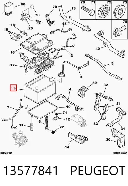 Bateria recarregável (PILHA) 13577841 Peugeot/Citroen