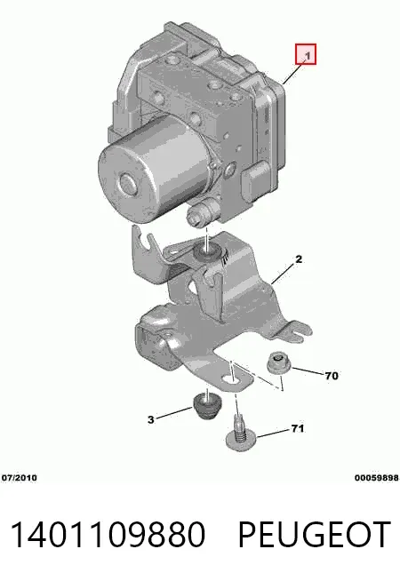 Unidade hidráulico de controlo ABS Citroen Jumpy II