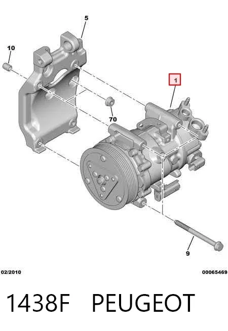 Compressor de aparelho de ar condicionado 1438F Peugeot/Citroen