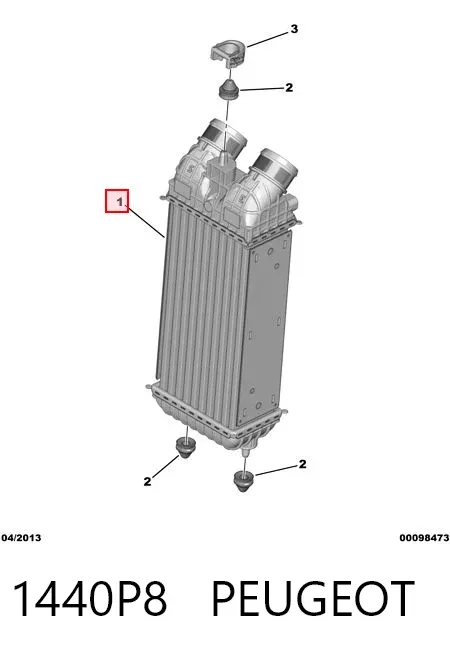 Radiador de intercooler 1440P8 Peugeot/Citroen