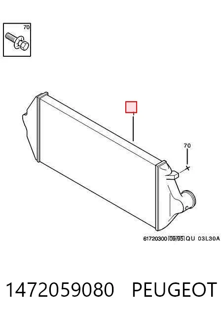 Radiador de intercooler 1472059080 Peugeot/Citroen