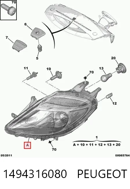 Luz esquerda Citroen C8 EA, EB