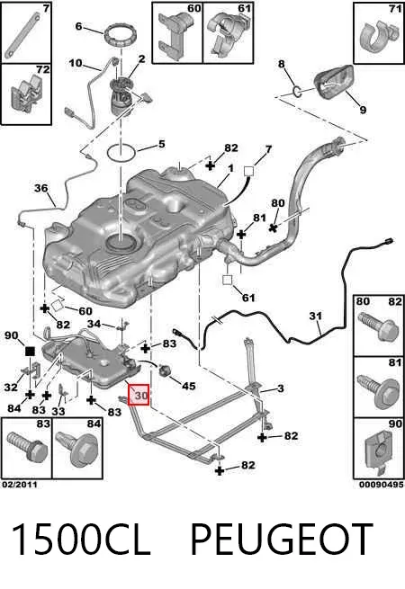 Tanque para os aditivos 1500CL Peugeot/Citroen