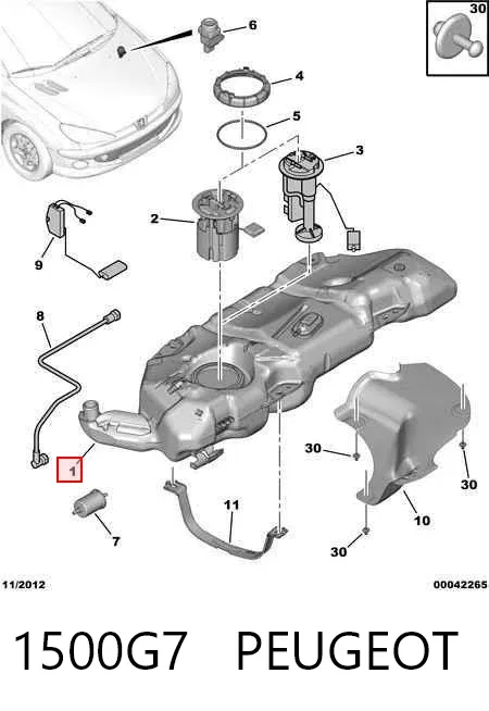 Tanque de combustível 1500G7 Peugeot/Citroen