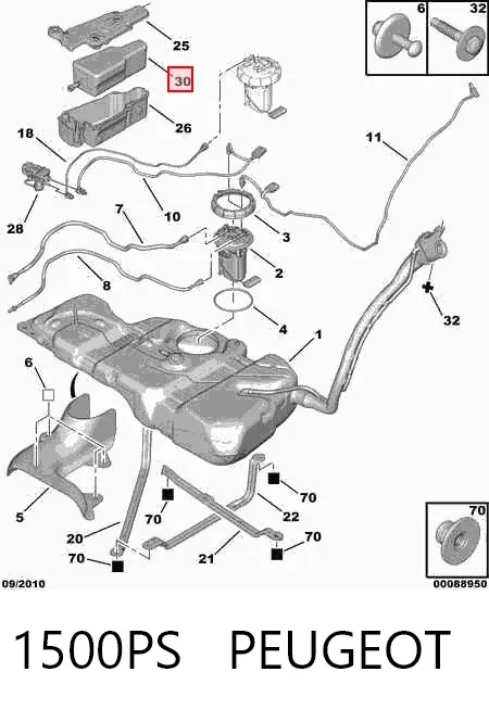 Tanque para os aditivos 1500PS Peugeot/Citroen