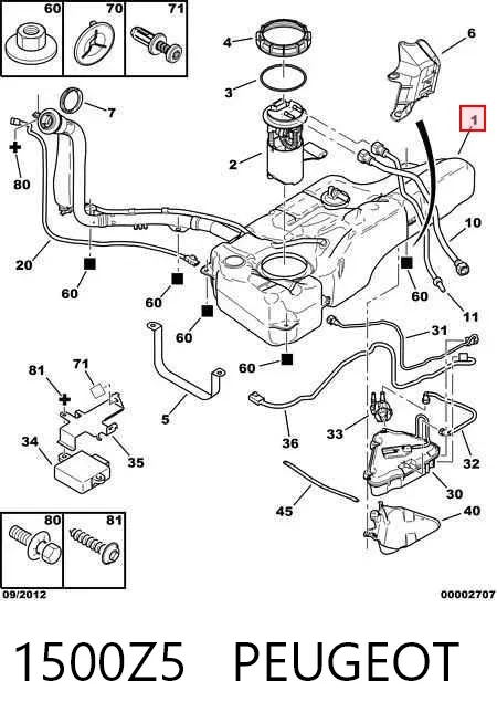 Tanque de combustível Peugeot 307 3A, 3C