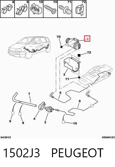 Adsorvedor dos vapores de combustível Citroen C5 I