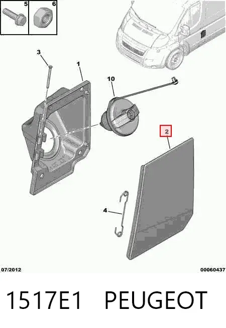 Alcapão do tanque de combustível 1517E1 Peugeot/Citroen