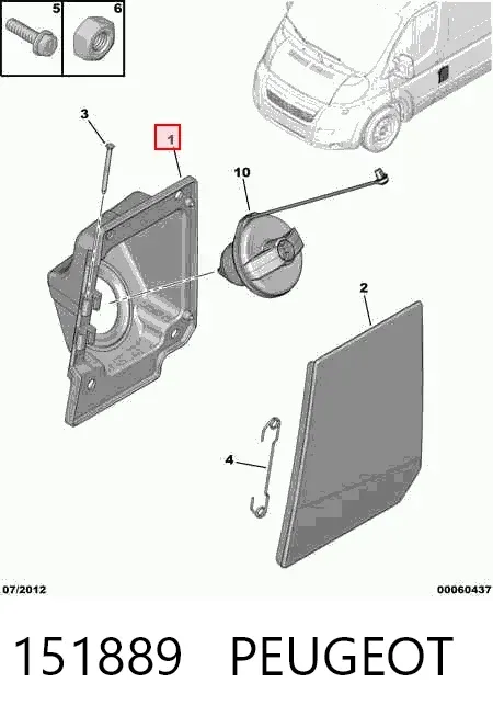 Consola de fixação do alcapão do tanque de combustível 151889 Peugeot/Citroen