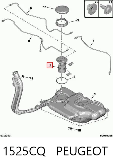 Módulo de bomba de combustível com sensor do nível de combustível 1525CQ Peugeot/Citroen