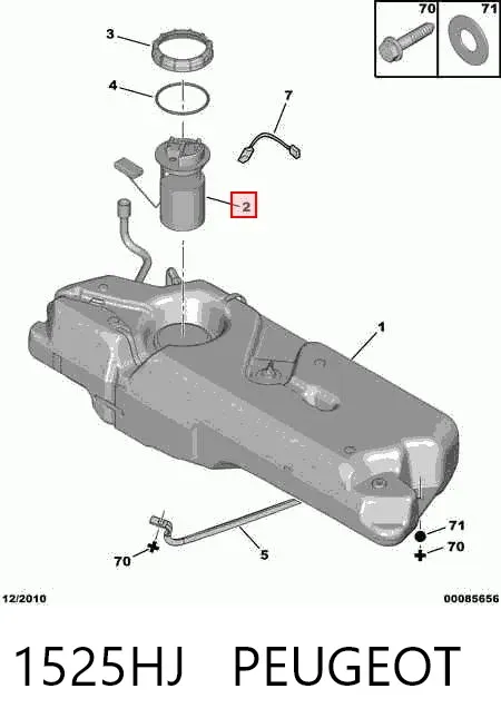 Módulo de bomba de combustível com sensor do nível de combustível 1525HJ Peugeot/Citroen