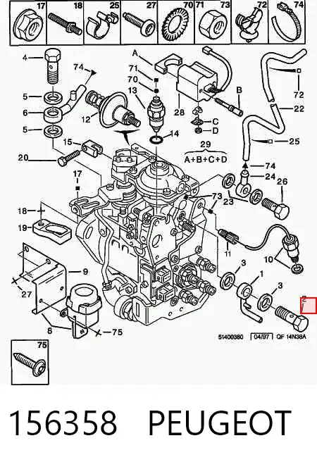 Parafuso 156358 Peugeot/Citroen