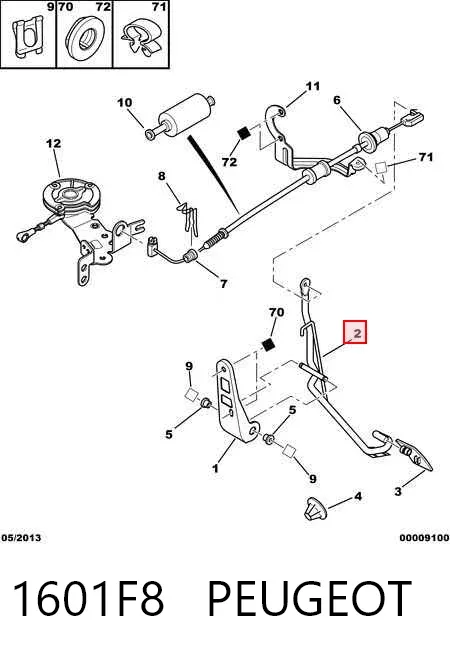 Pedal de gás (de acelerador) 1601F8 Peugeot/Citroen