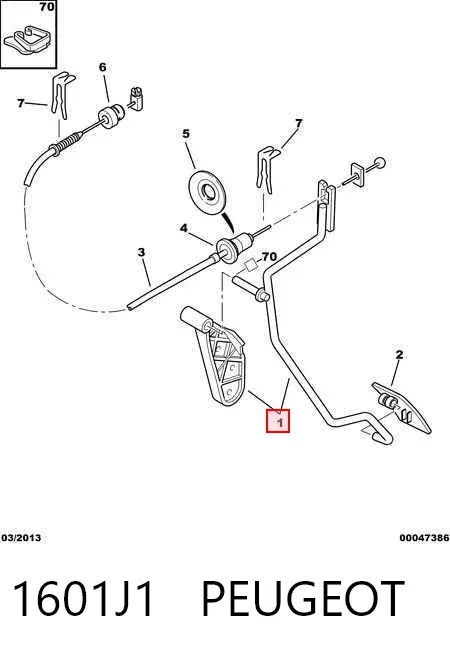 Pedal de gás (de acelerador) 1601J1 Peugeot/Citroen