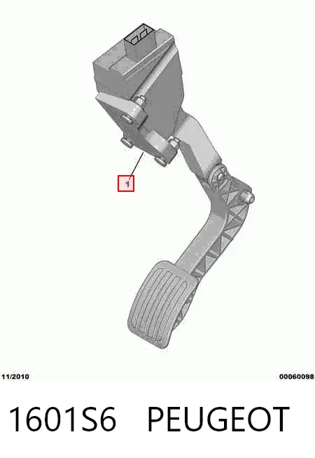 Pedal de gás (de acelerador) 1601S6 Peugeot/Citroen