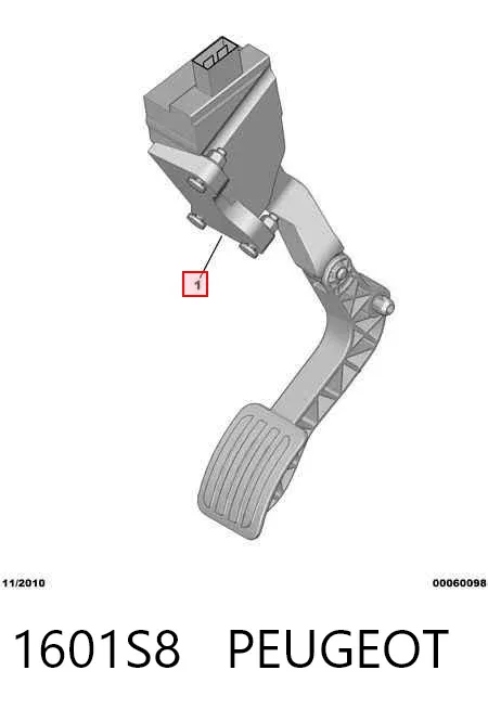 Pedal de gás (de acelerador) 1601S8 Peugeot/Citroen