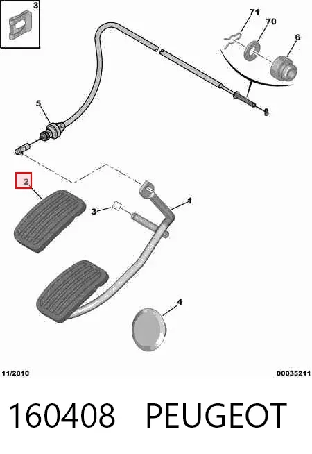 Placa sobreposta de pedal de gás (de acelerador) 160408 Peugeot/Citroen