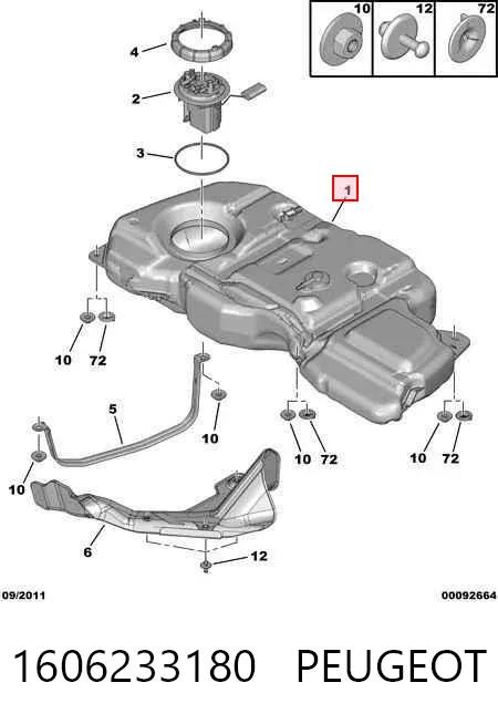 Tanque de combustível Peugeot 308 SW I