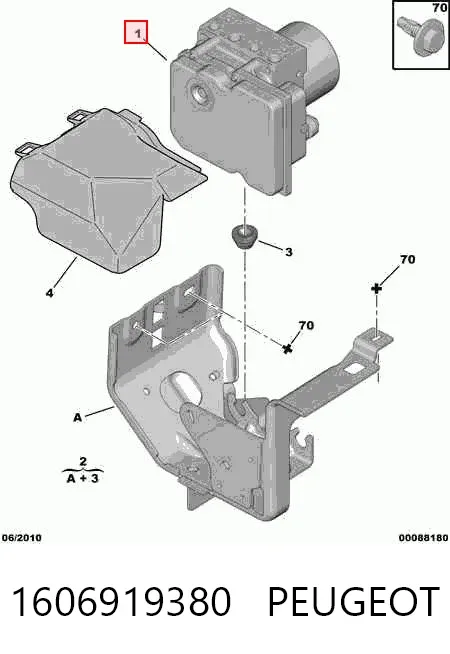 Unidade hidráulico de controlo ABS 1606919380 Peugeot/Citroen