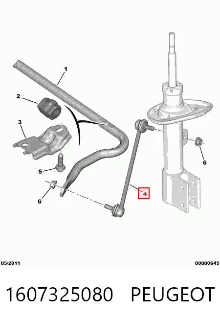 Polia de cambota 1607325080 Peugeot/Citroen