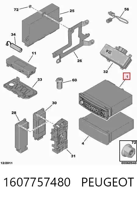 Aparelhagem de som (rádio AM/FM) Citroen C4 GRAND PICASSO I