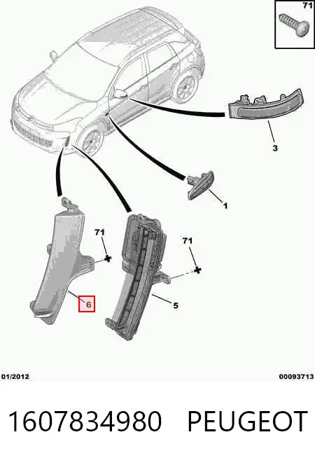 Luzes de nevoeiro direitas 1607834980 Peugeot/Citroen