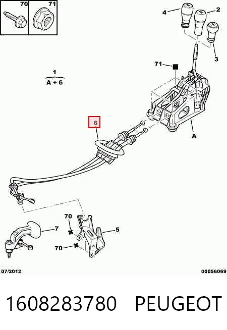 Cabo de mudança duplo 1608283780 Peugeot/Citroen