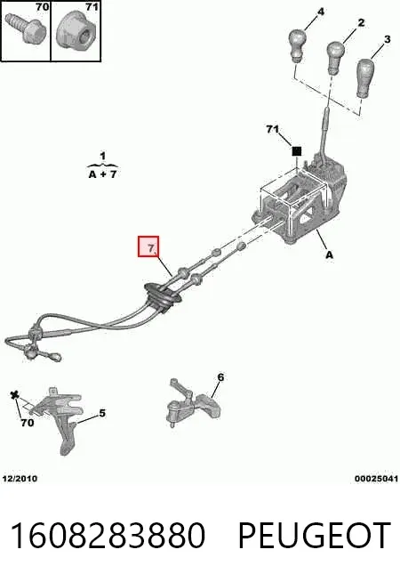 Cabo de mudança duplo 1608283880 Peugeot/Citroen
